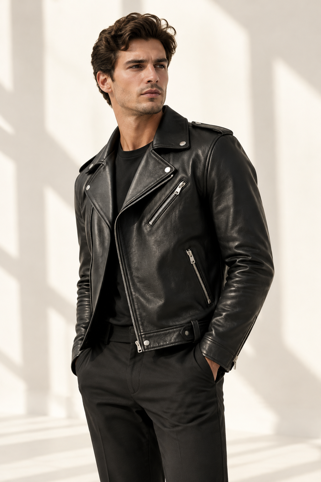 Leather jackets portrait category image with a bright background