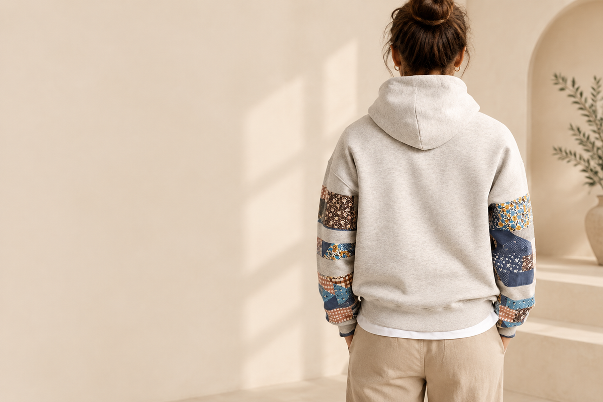 Patchwork hoodie slideshow image